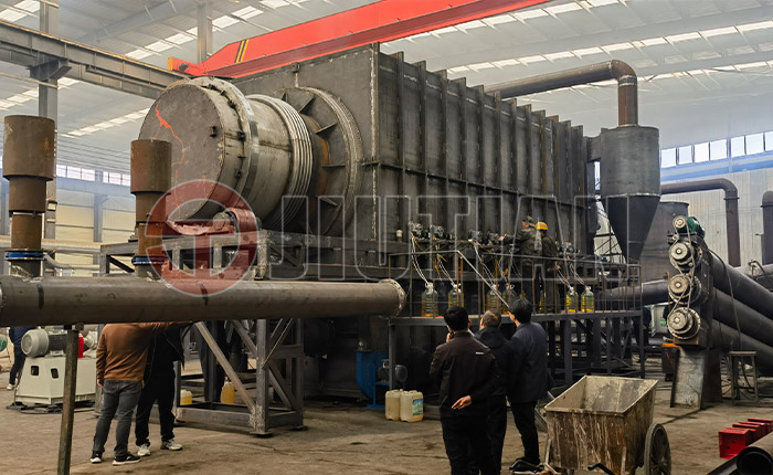 What gases can be recovered during the carbonization process of coconut shells?