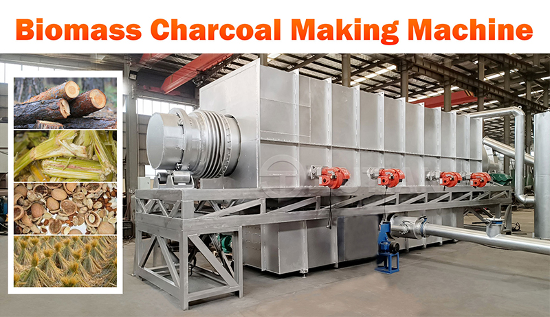 Working principle of Zhengzhou Jiutian Machinery Continuous Charcoal Carbonization Machine