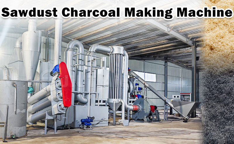 What equipment does the charcoal machine production line include?
