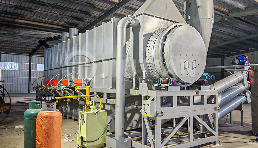 Continuous Drum Carbonization Briquetting Line for Rice Husk Recycling